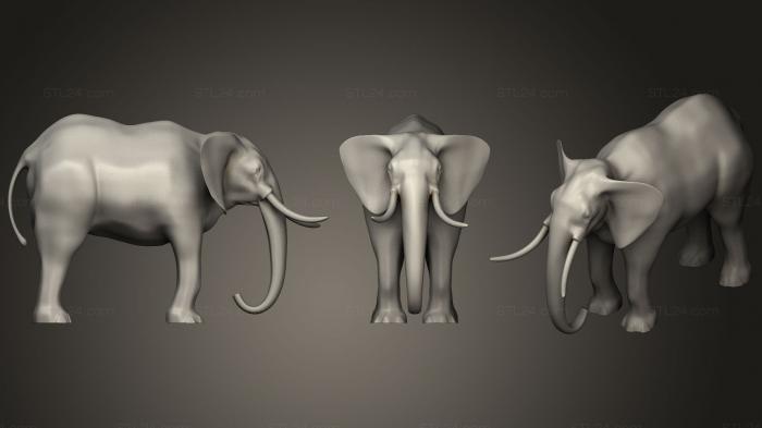 Статуэтки животных (Слон6, STKJ_1703) 3D модель для ЧПУ станка